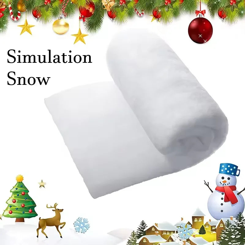 Artificial Christmas Snow Roll Snow Blanket Christmas Decoration Fake Snow Cotton Carpet White Snow Mat for Xmas Tree Home Party
