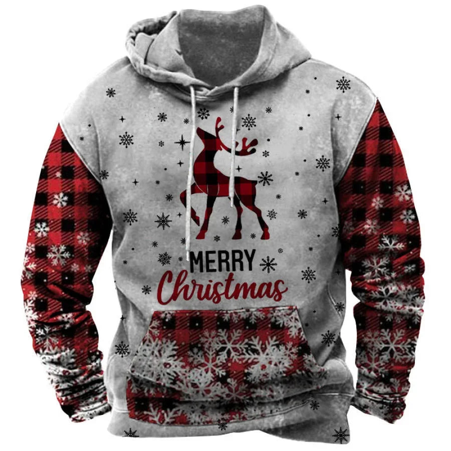 2026 Christmas Men's Hooded Sweatshirt 3d Print Long Sleeve Pullover Autumn Winter Festive hoodies Oversized For Men's Sweater