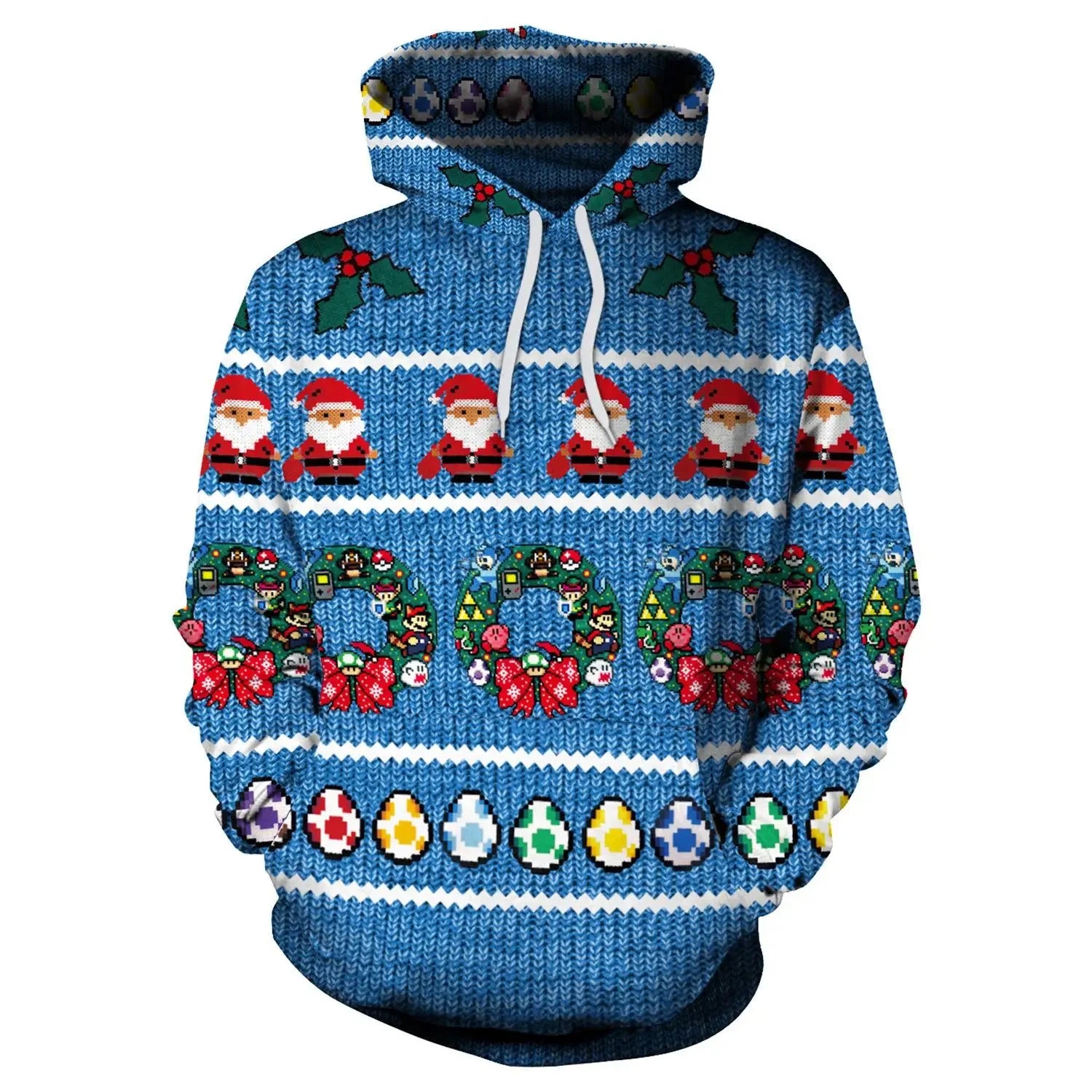 2026 Christmas Men's Hooded Sweatshirt 3d Print Long Sleeve Pullover Autumn Winter Festive hoodies Oversized For Men's Sweater